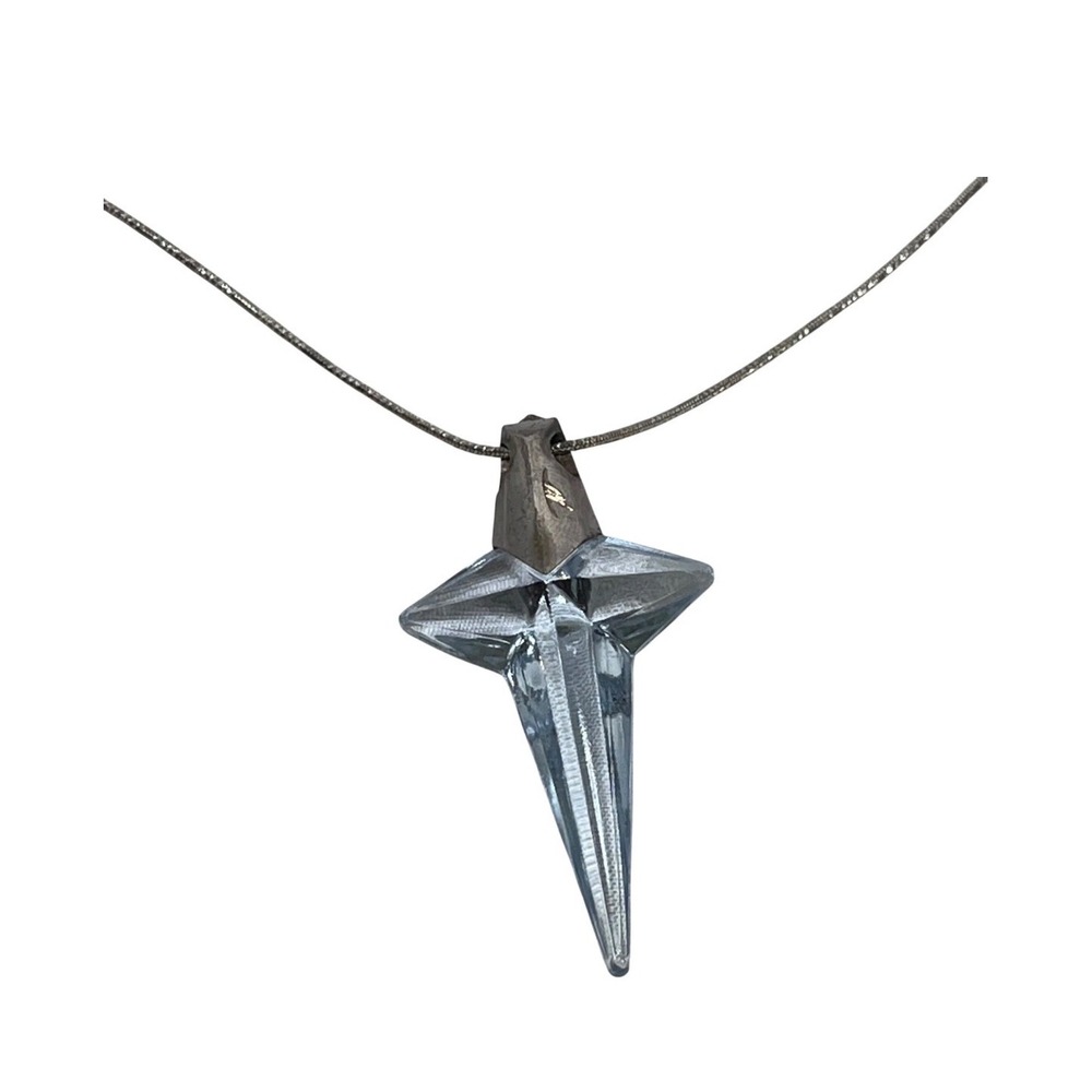 Thierry Mugler Vintage Angel Bewar of Stars Pendant Silver 925 Italy Chain
